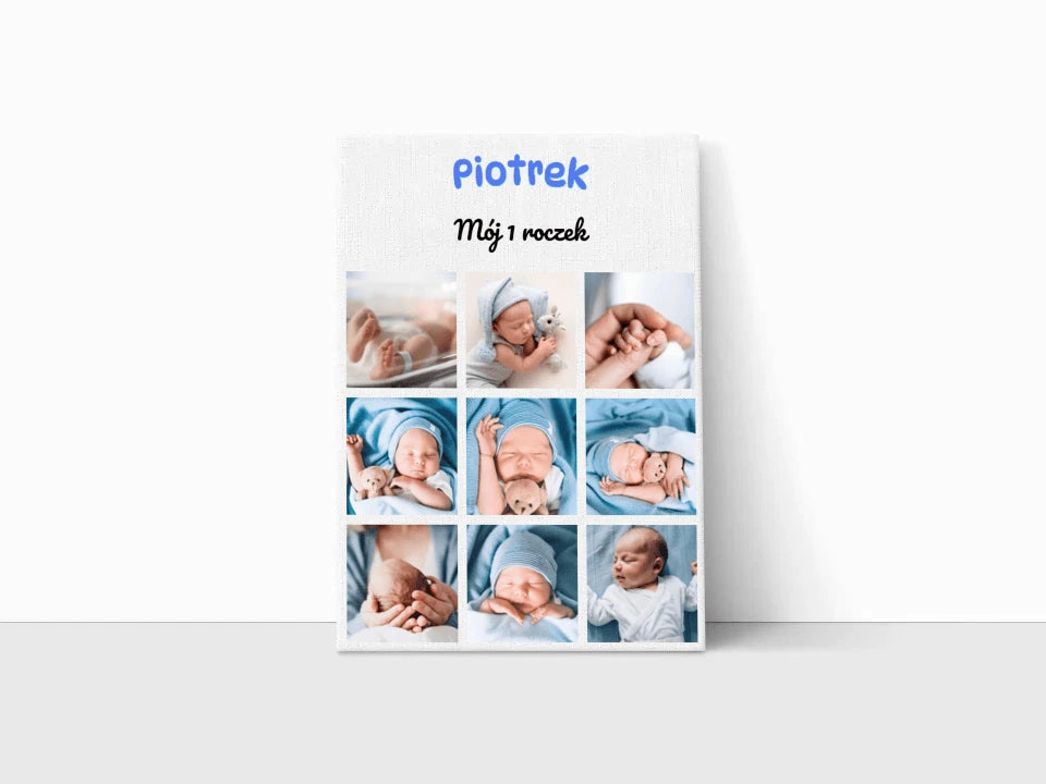 Obraz na płótnie ze zdjęciami dziecięcy Kolaż Mój 1 roczek