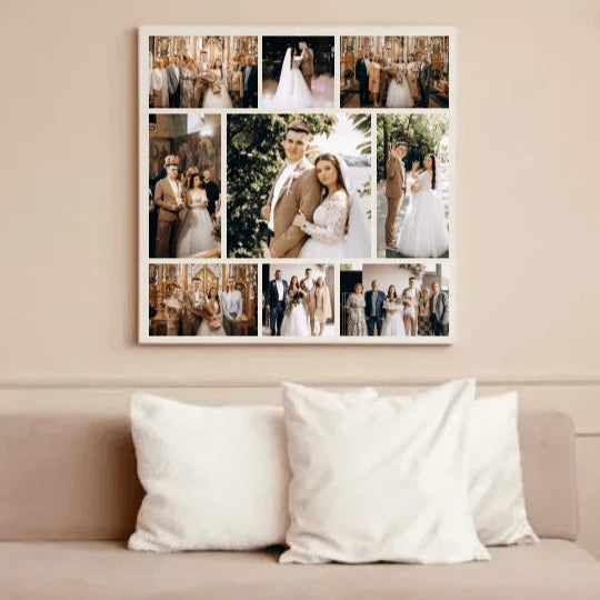 Bild auf Leinwand mit Fotos Collage Quadrat