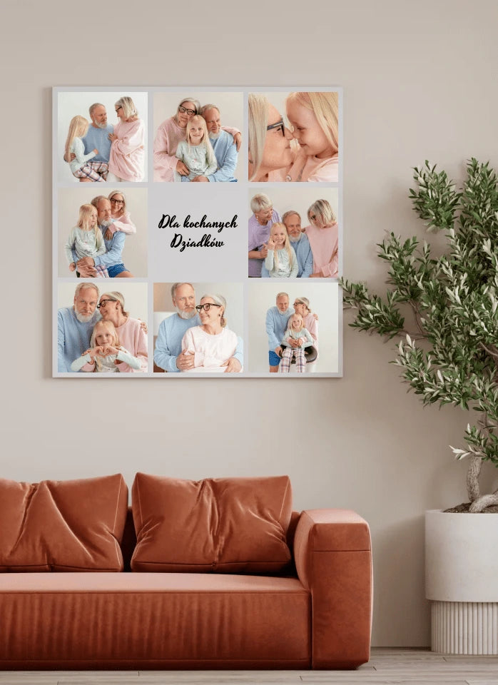 Leinwandbild für die Großeltern Collage Quadrat
