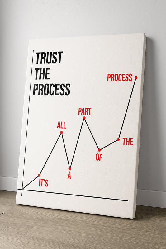 Plakat motywacyjny "TRUST THE PROCESS 2.0" do wyboru: rama / płótno