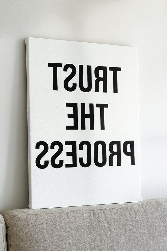 Plakat motywacyjny "TRUST THE PROCESS 3.0" do wyboru: rama / płótno