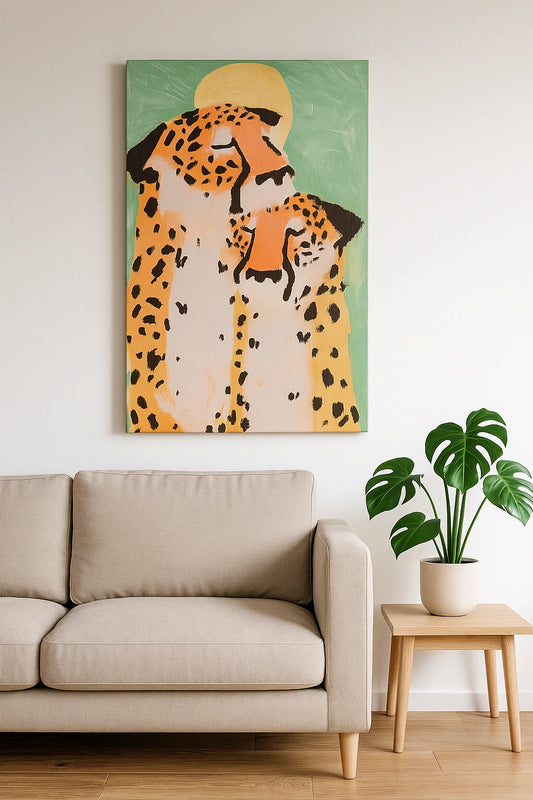 Obraz na płótnie lub w ramie - Gepardy w Zachodzącym Słońcu