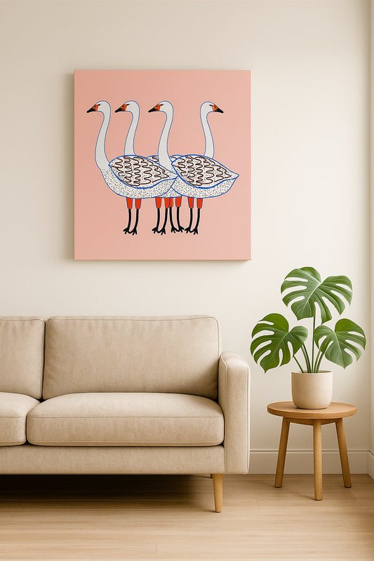 Obraz na płótnie lub w ramie - Cztery Łabędzie