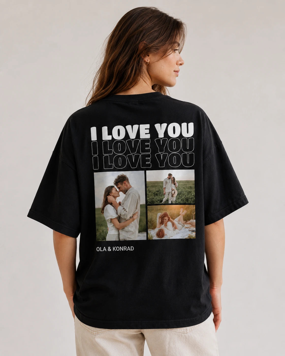 Koszulka personalizowana oversize I LOVE YOU