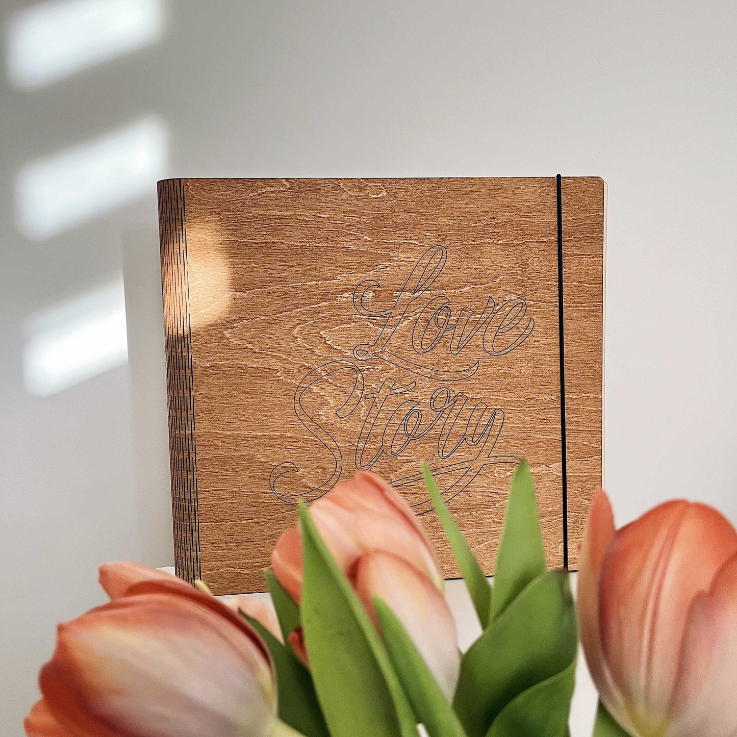 Holz Fotoalbum "Liebesgeschichte"