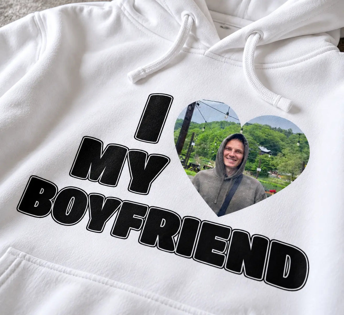 Personalizowana Bluza I Love My Boyfriend z Własnym Zdjęciem – Personalizowana Bluza dla Par