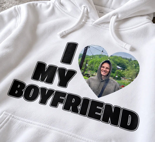 Personalizowana Bluza I Love My Boyfriend z Własnym Zdjęciem – Personalizowana Bluza dla Par
