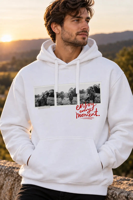 Bluza Personalizowana z 3 Zdjęciami – Enjoy Every Moment | Damska i Męska