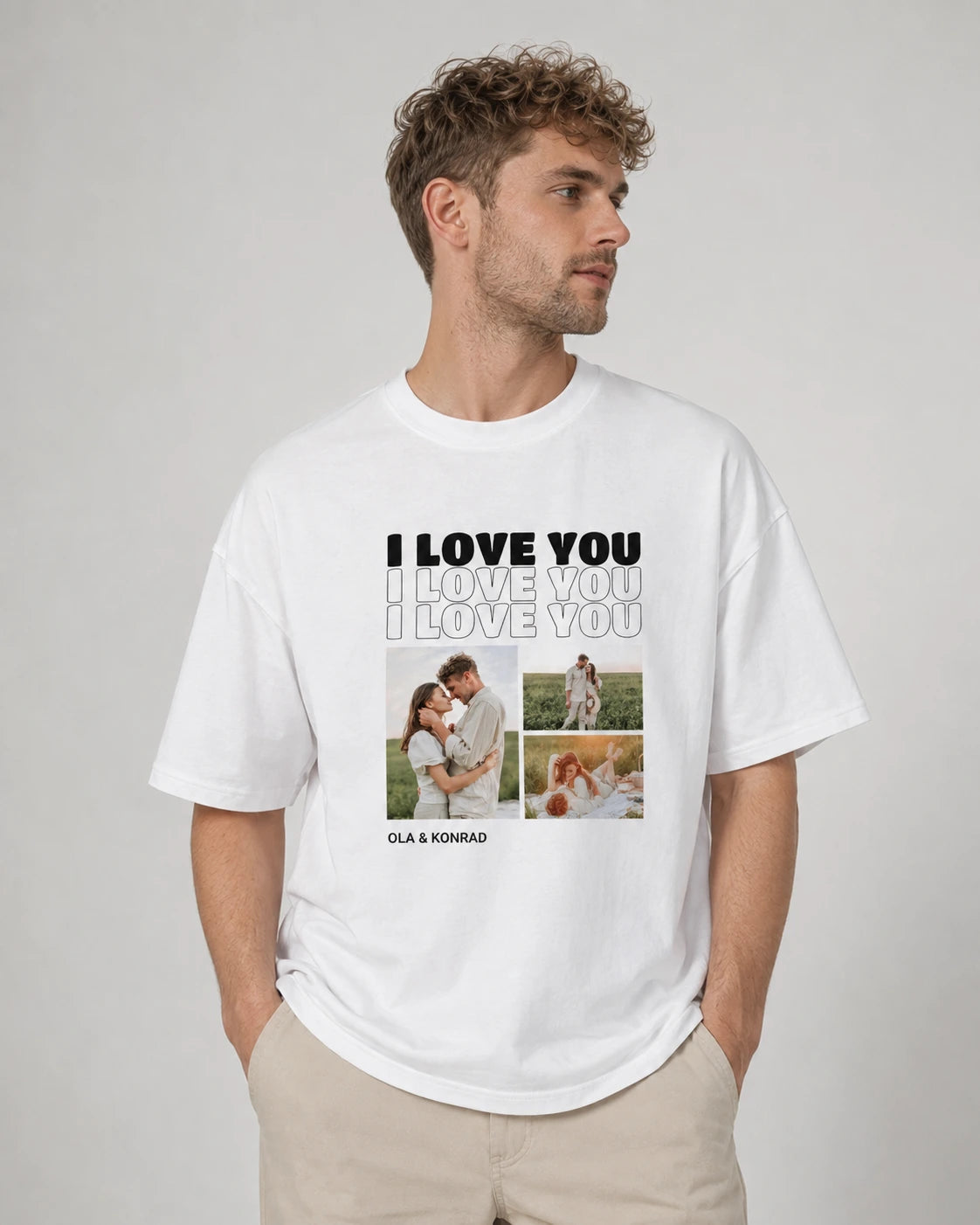 Koszulka personalizowana oversize I LOVE YOU