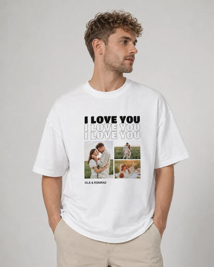 Koszulka personalizowana oversize I LOVE YOU