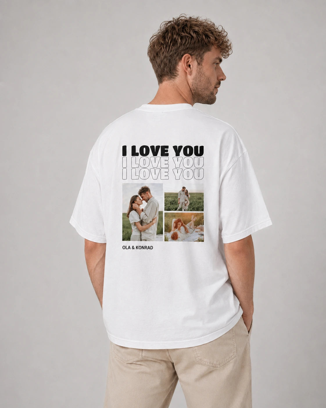 Koszulka personalizowana oversize I LOVE YOU