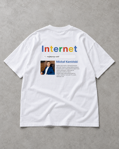 Personalizowana koszulka „Najlepszy Szef” ze zdjęciem – Oversize 220 g/m²