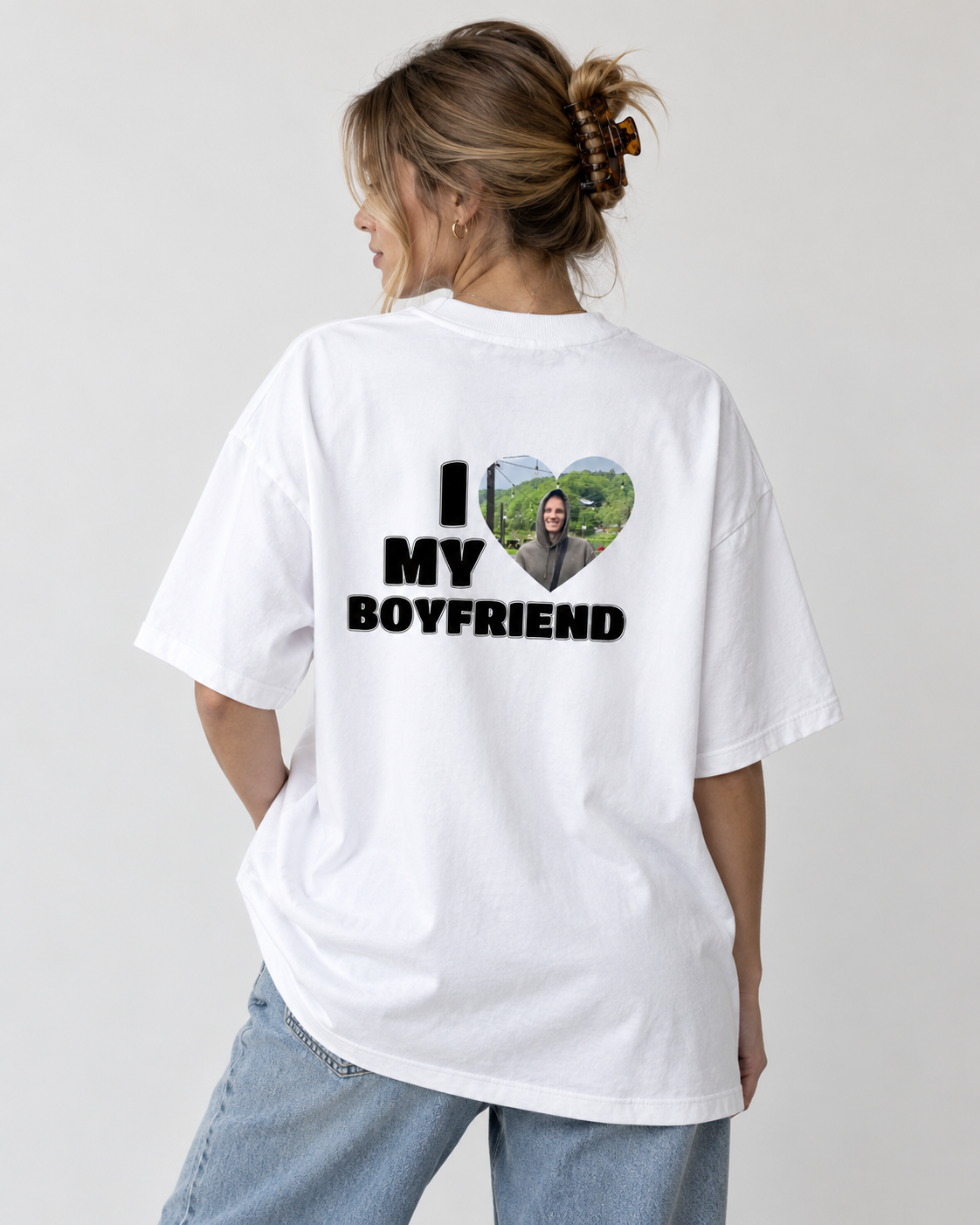 Koszulka personalizowana oversize I love my boyfriend