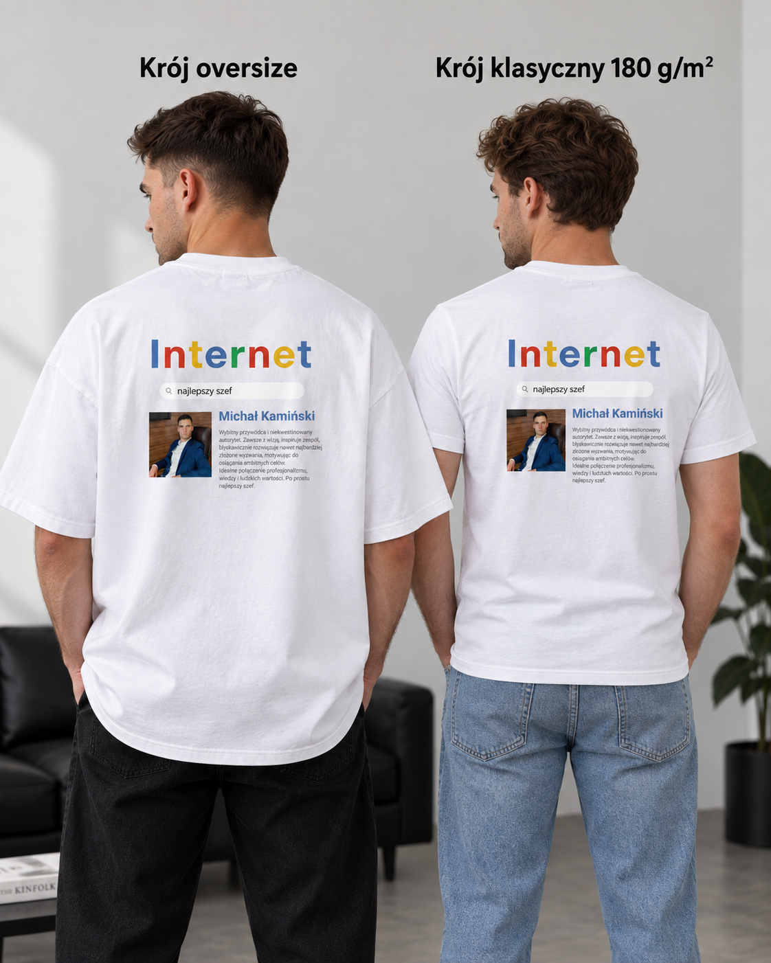 Personalizowana koszulka „Najlepszy Szef” ze zdjęciem