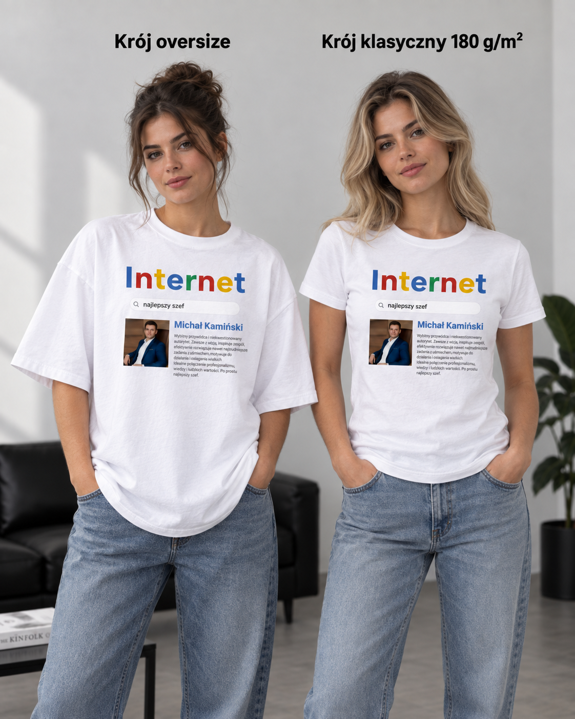 Personalizowana koszulka „Najlepszy Szef” ze zdjęciem