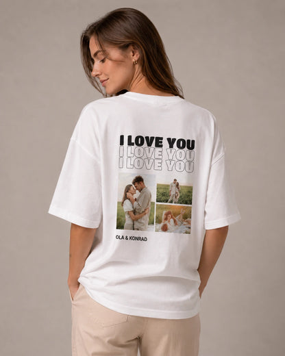 Koszulka personalizowana oversize I LOVE YOU