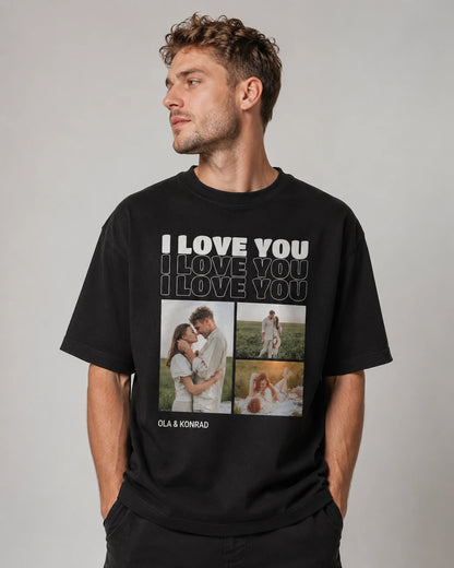 Koszulka personalizowana oversize I LOVE YOU