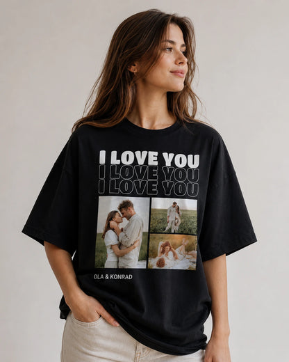 Koszulka personalizowana oversize I LOVE YOU