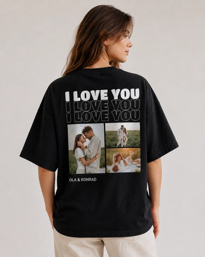 Koszulka personalizowana oversize I LOVE YOU