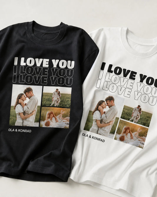 Koszulka personalizowana oversize I LOVE YOU