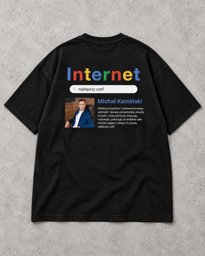 Personalizowana koszulka „Najlepszy Szef” ze zdjęciem – Oversize 220 g/m²