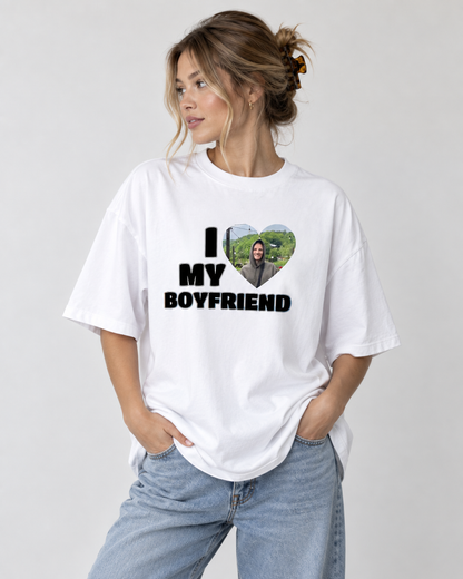 Koszulka personalizowana oversize I love my boyfriend