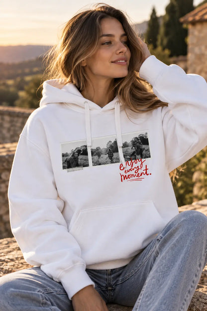 Bluza Personalizowana z 3 Zdjęciami – Enjoy Every Moment | Damska i Męska