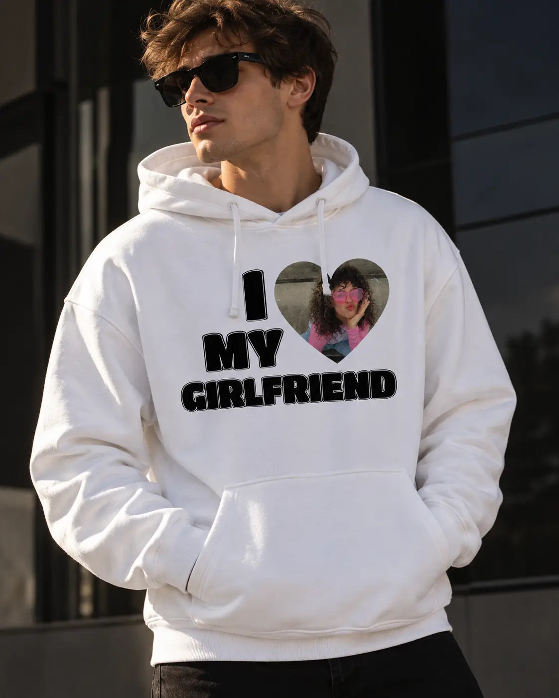 Bluza I LOVE MY GIRLFRIEND z Własnym Zdjęciem Dziewczyny – Personalizowana