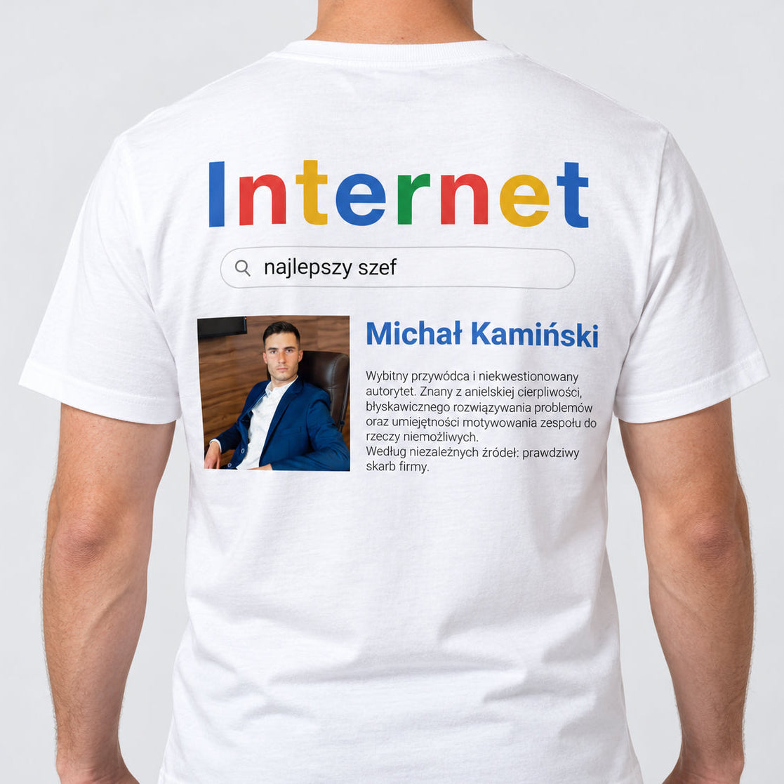 Personalizowana koszulka „Najlepszy Szef” ze zdjęciem