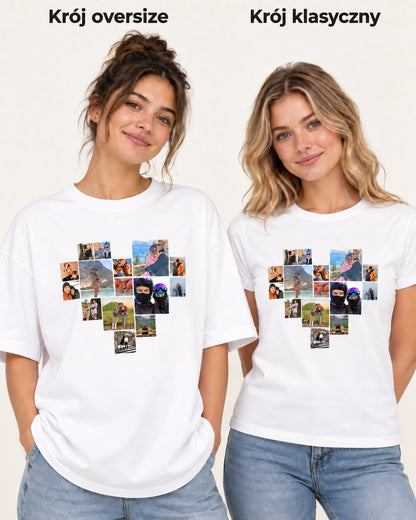 Koszulka personalizowana kolaż serce